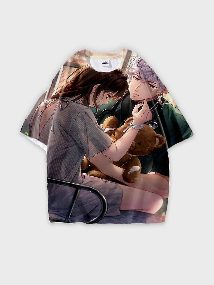 T-shirt round neck Role Pattern loose short sleeve E3191