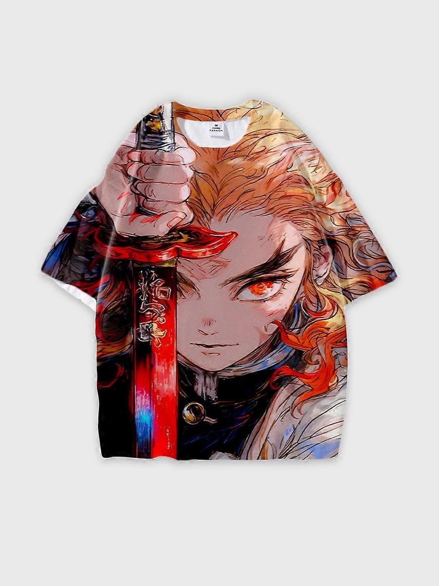 T-shirt round neck Character Pattern loose short sleeve P607