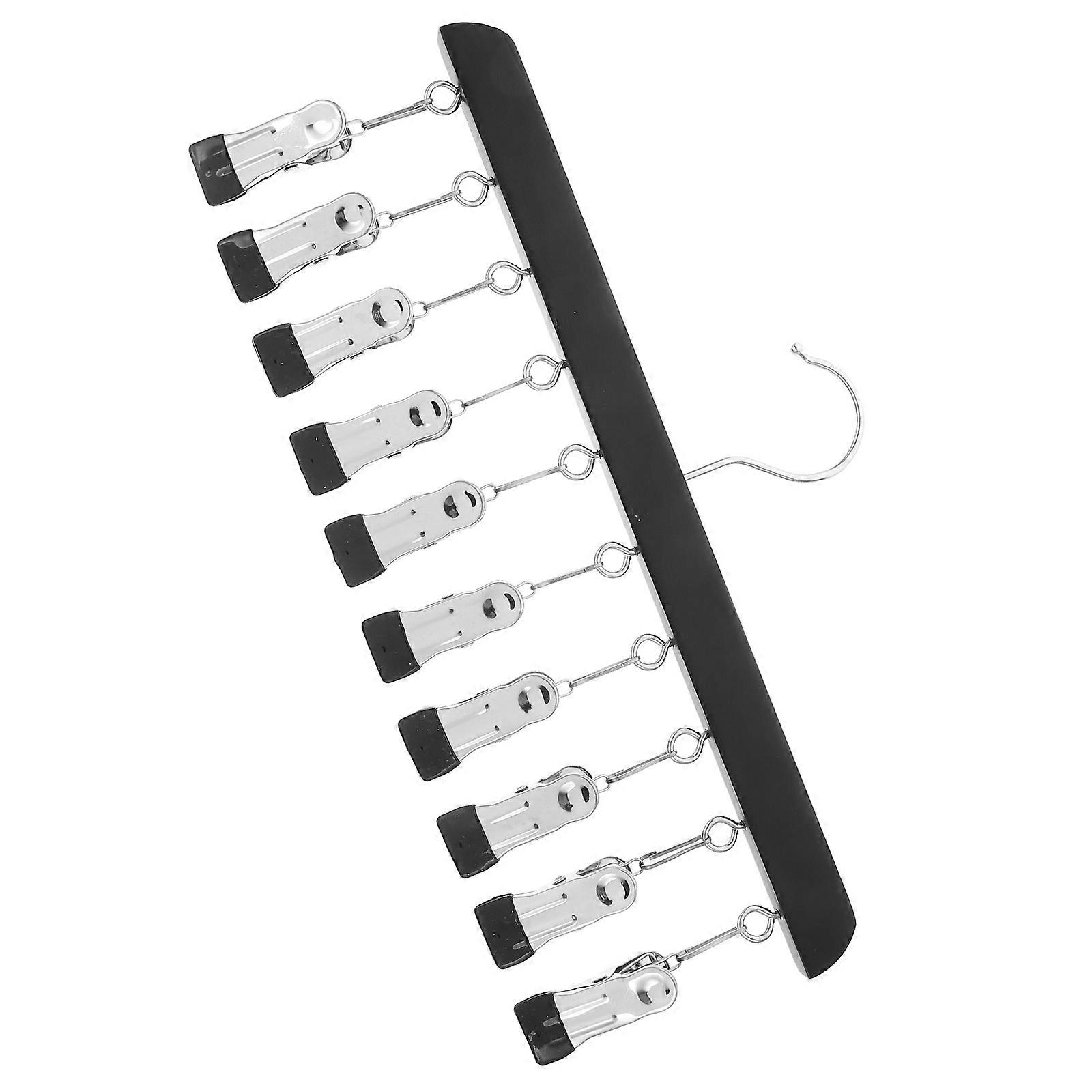 Sturdy Sock Hanger with Clips – Multi Functional Laundry Drying Rack for Socks, Underwear & Clothes – Space Saving Closet & Balcony Organizer – Black