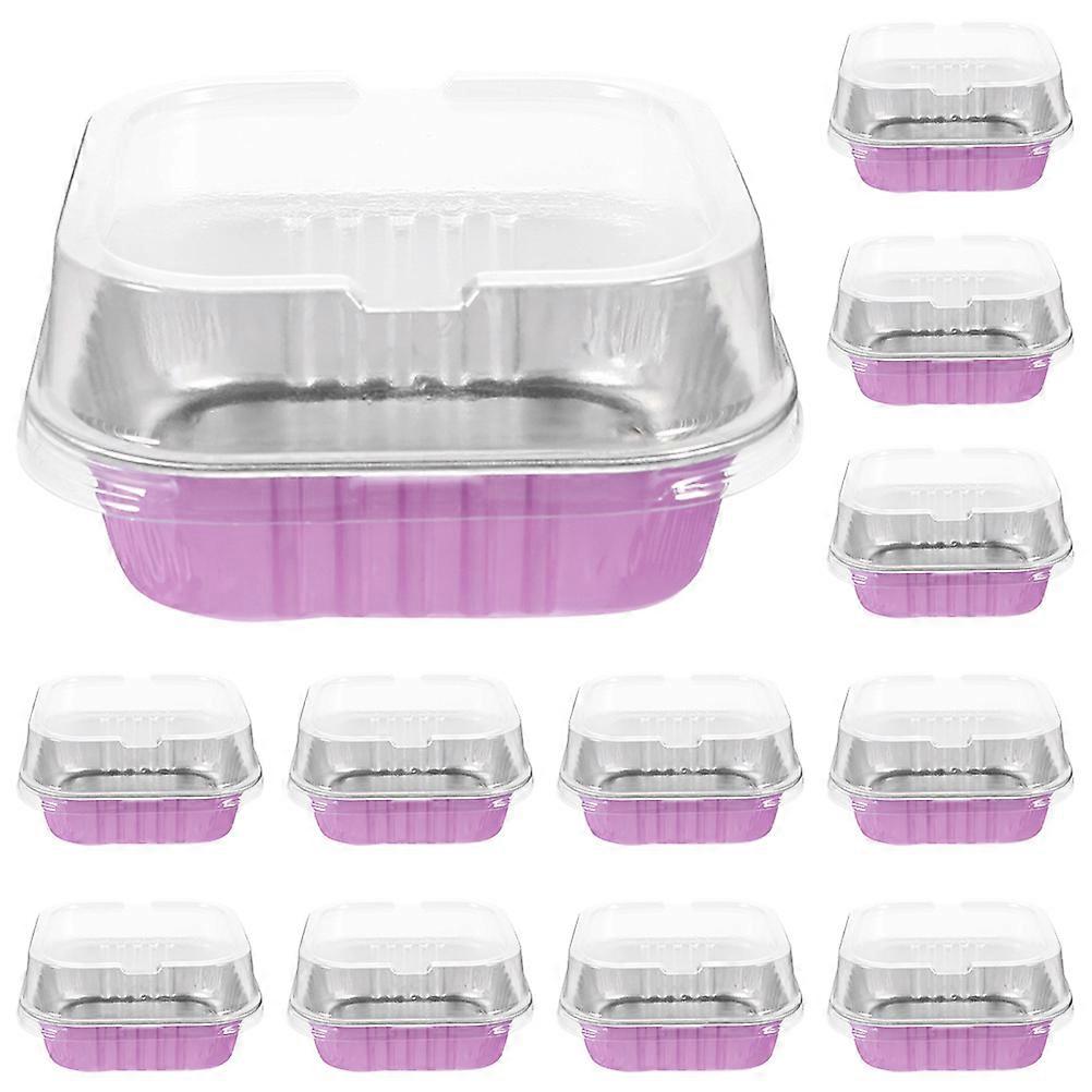 Rosy Aluminum Foil Baking Pan with Lid for Home Use Small Capacity Plastic and Foil Material 50 pcs