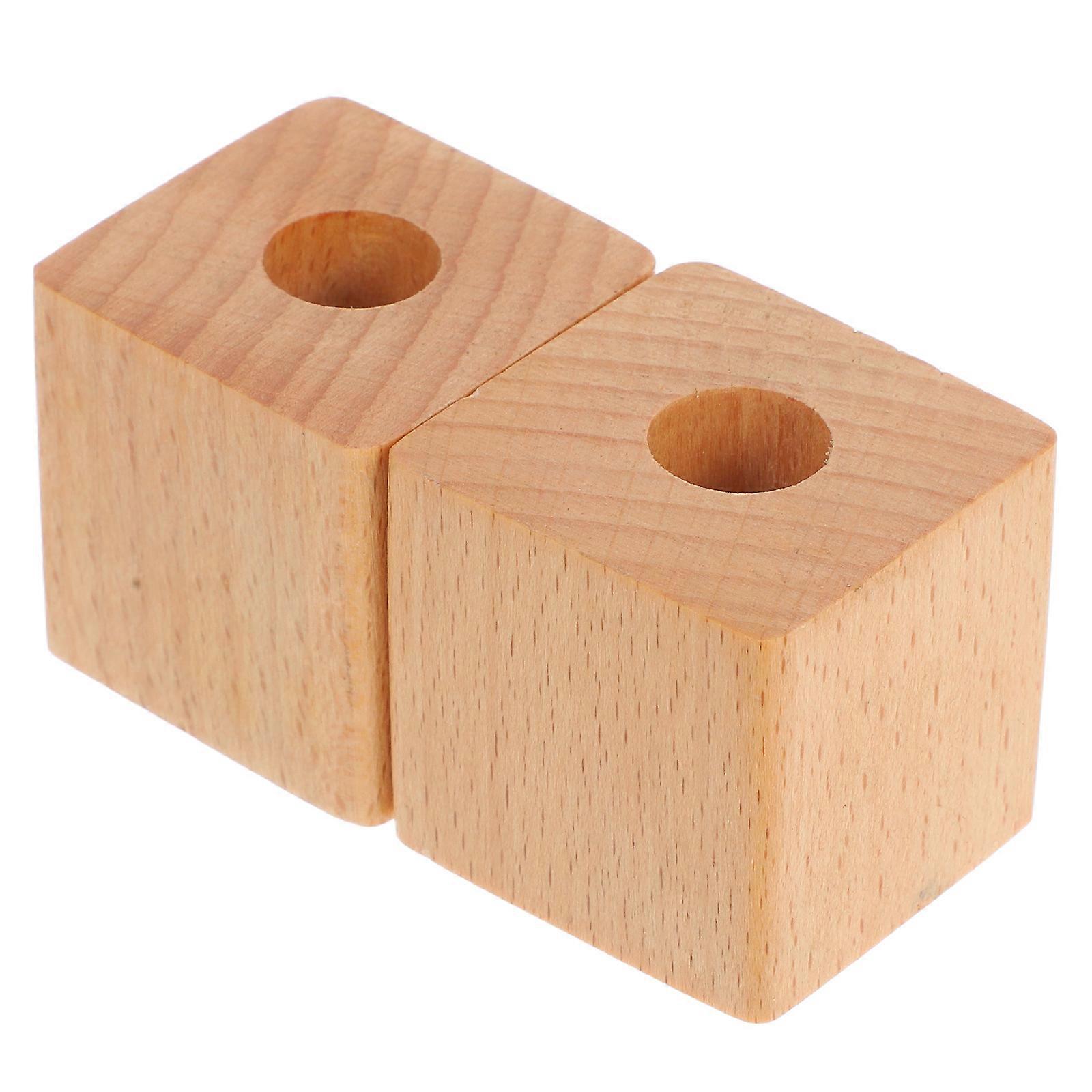 Wooden Pen Holder for Desk Storage Khaki Square Versatile Use Material Stylish Design Compact Size