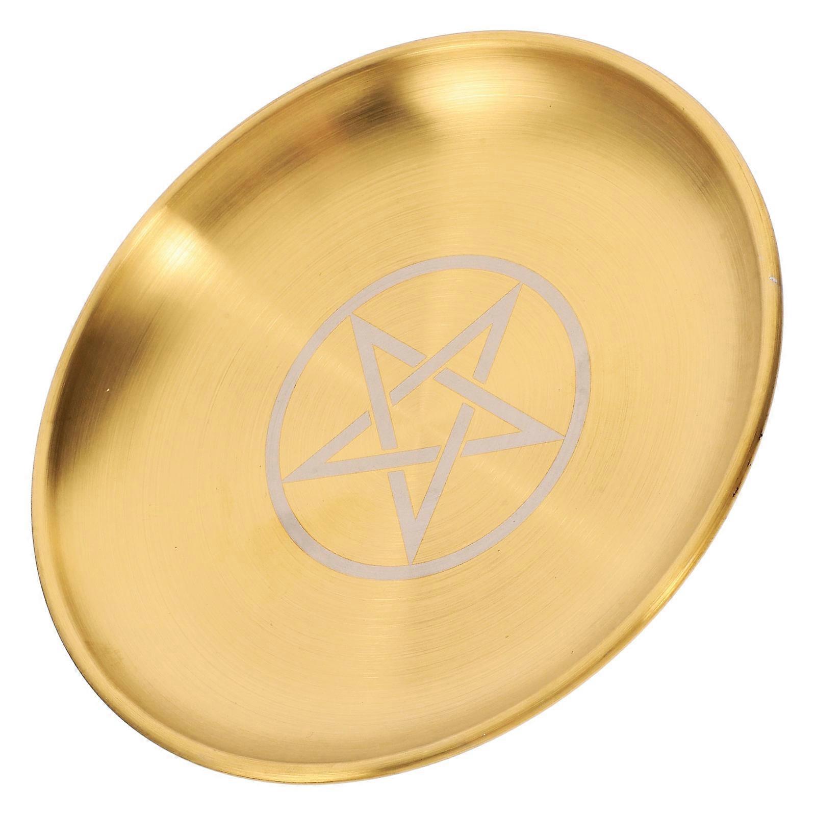 Metal Altar Tray Small Jewelry Dish for Altar Decor Elegant Key Storage Plate for Rituals and Sacrificial Props Unique Intricate Design for Home and