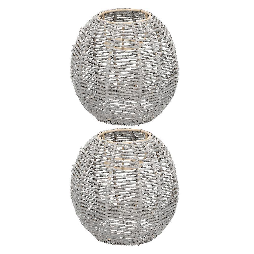 Woven Pendant Lamp Shade Imitation Rattan Light Shade for Home Decor Stylish Ceiling Lighting Farmhouse Restaurant