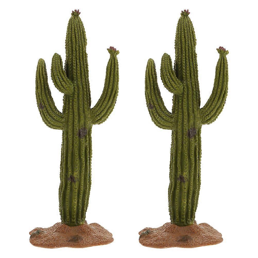 Desktop Cactus Decor PVC 2Pcs Multi Color Compact Fit for Desktop Ornament
