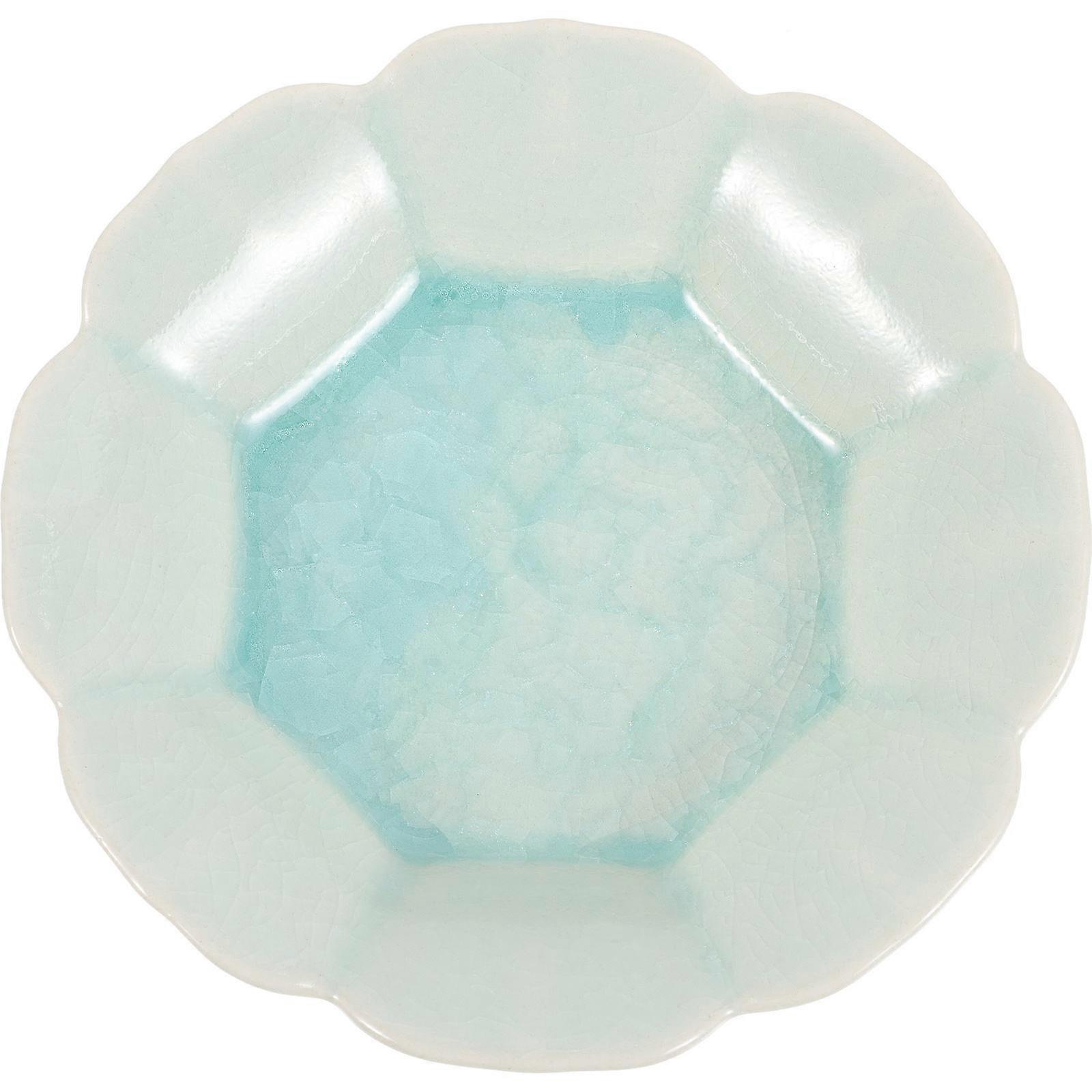 Light Green Ceramic Organizer Plate for Snack Storage with Chinese Style Design and Suitable