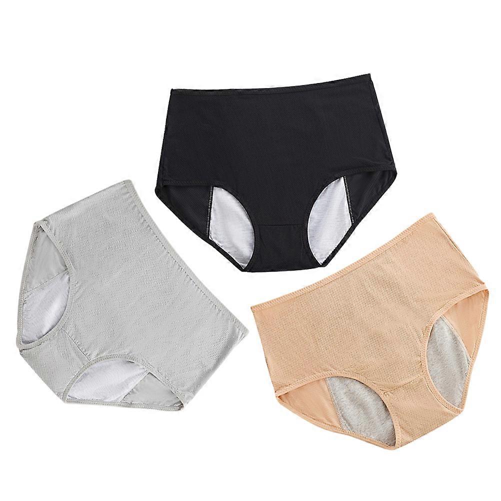 3pcs Breathable Leakproof Period Briefs for Women, High Waist Comfortable Sanitary Underpants Fit for Daily Use