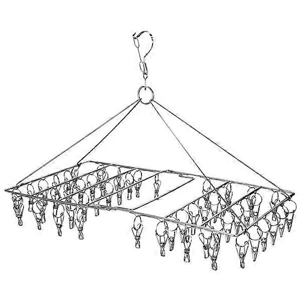 52 Clips Sock Dryer Folding Stainless Steel Space Saving Drying Rack for Socks, Underwear, Baby Clothes