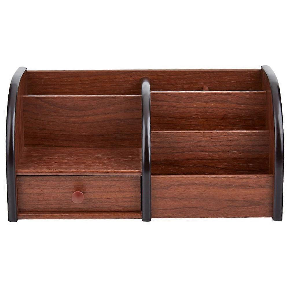 Creative Wooden Storage Box for Home Office Use Coffee Color Simple Design Durability 1pc