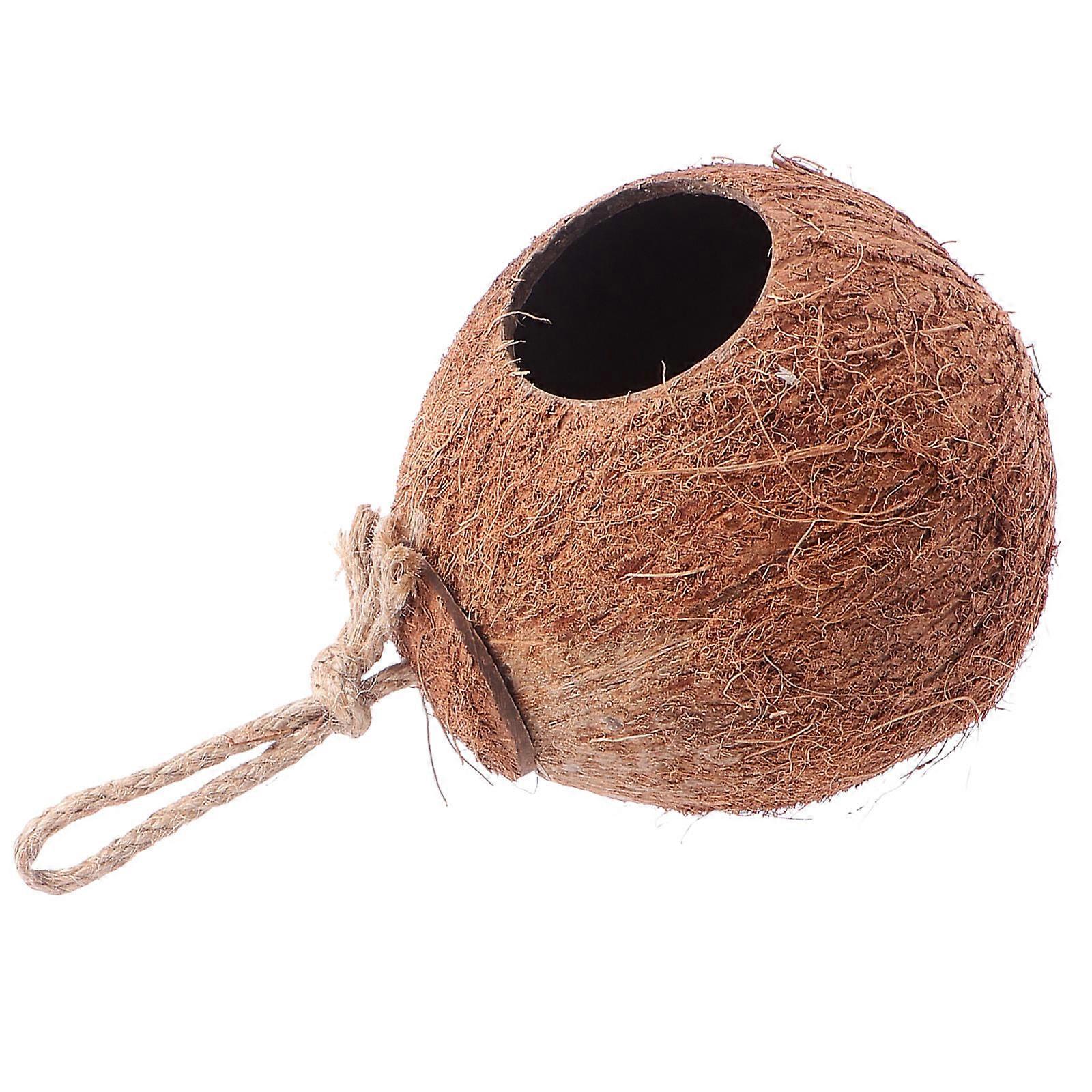 Parrot Breeding Nest Natural Coconut Shell Bird House Bird Mating Nest Treat Storage 1Set