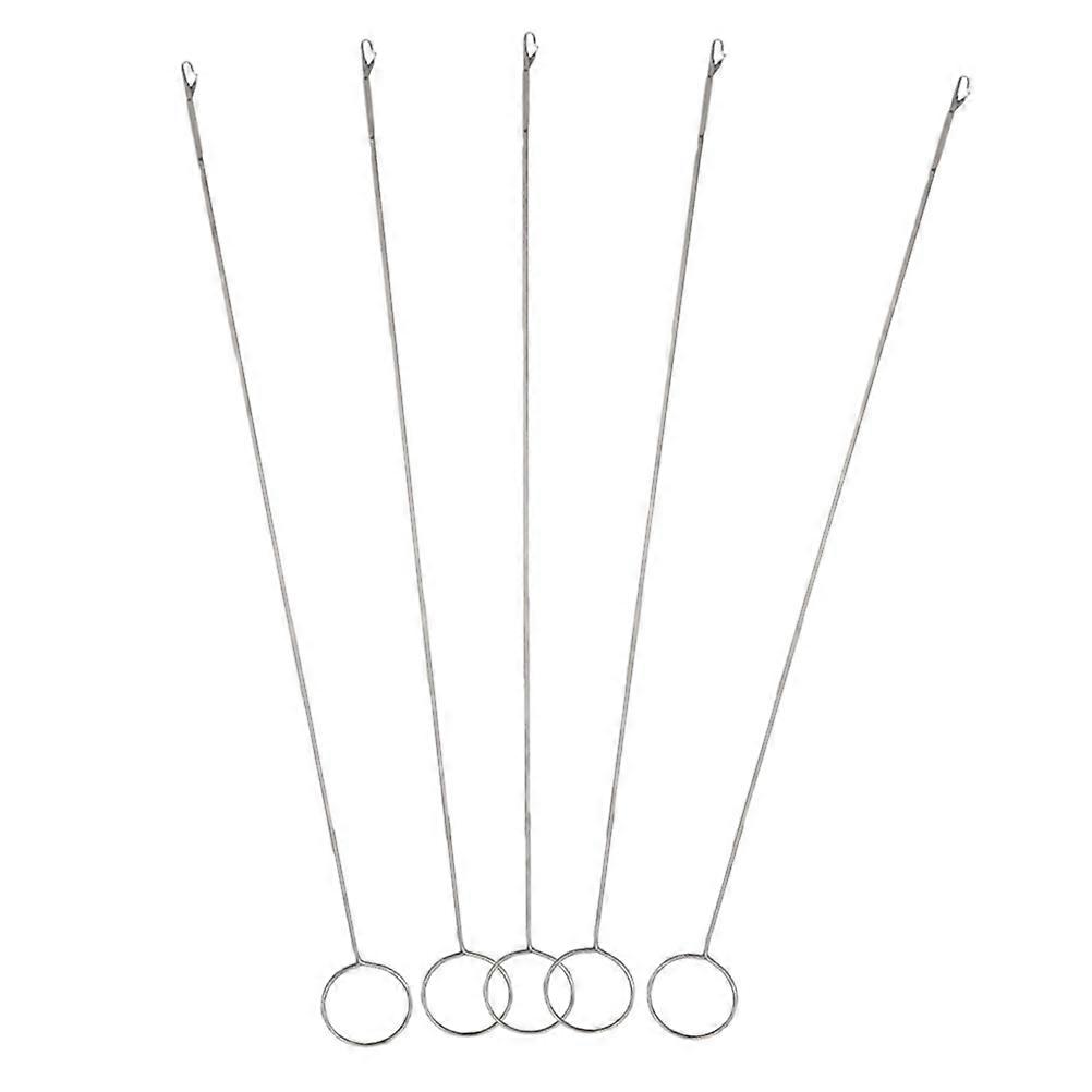 5pcs Stainless Steel Drawstring Threader Loop Turner Hook with Latch – Sewing Tool for DIY, Needle Inserter, Replacement in Pants, Jackets, Hoodies