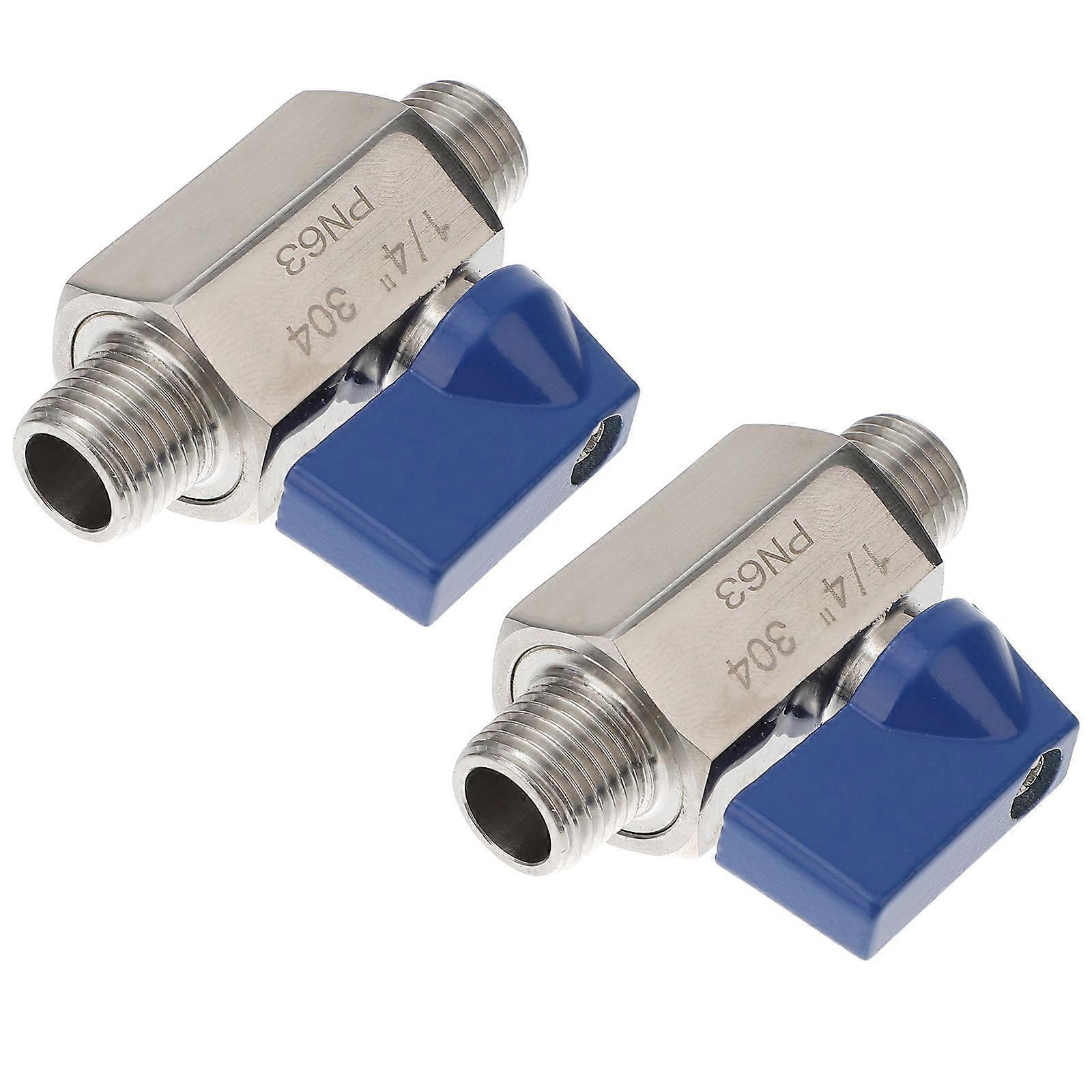 Robinets à boisseau sphérique en acier inoxydable 2Pack 1/4 de pouce Interrupteur d’arrêt pour la plomberie et l’utilisation industrielle Résistance à haute pression Double