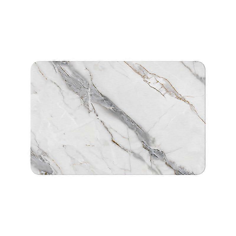 Hard Diatomite Stone Bath Mat, 60 x 40 cm, QuickDrying, Super Absorbent, NonSlip, Whitemarble