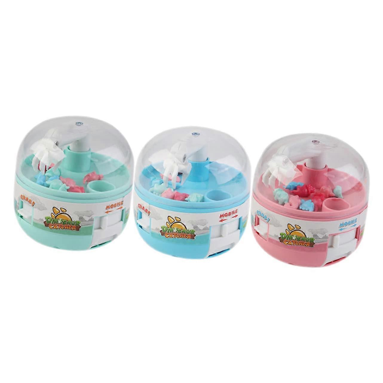 Set of 3 Mini Dinosaur Grabber Machine Funny Dino Grabbing Toys for Party Gifts Pink