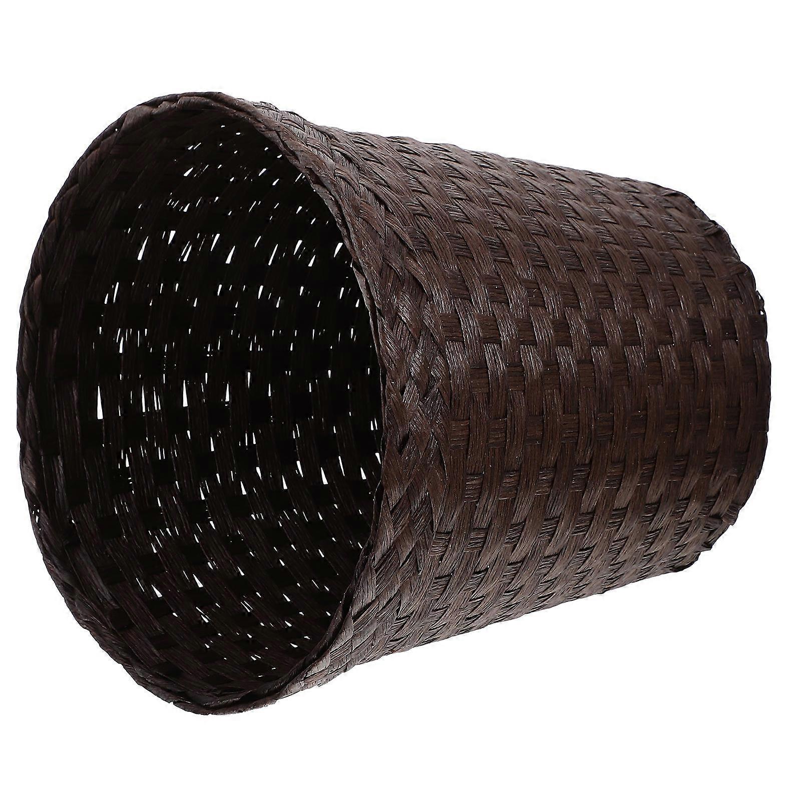 Stylish Woven Storage Basket for Home Decor Colored Paper Waste Bin with Open Design for Laundry, Office & Bathroom Organization