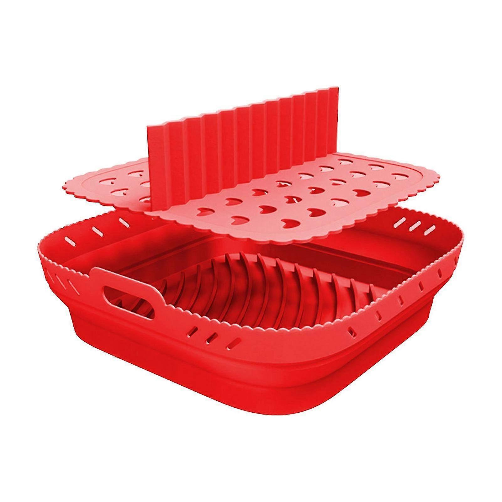 Square Air Fryer Silicone Baking Pan & Reusable Liners - Non-Stick Silicone Mat for Easy Cooking & Cleanup in Air Fryers