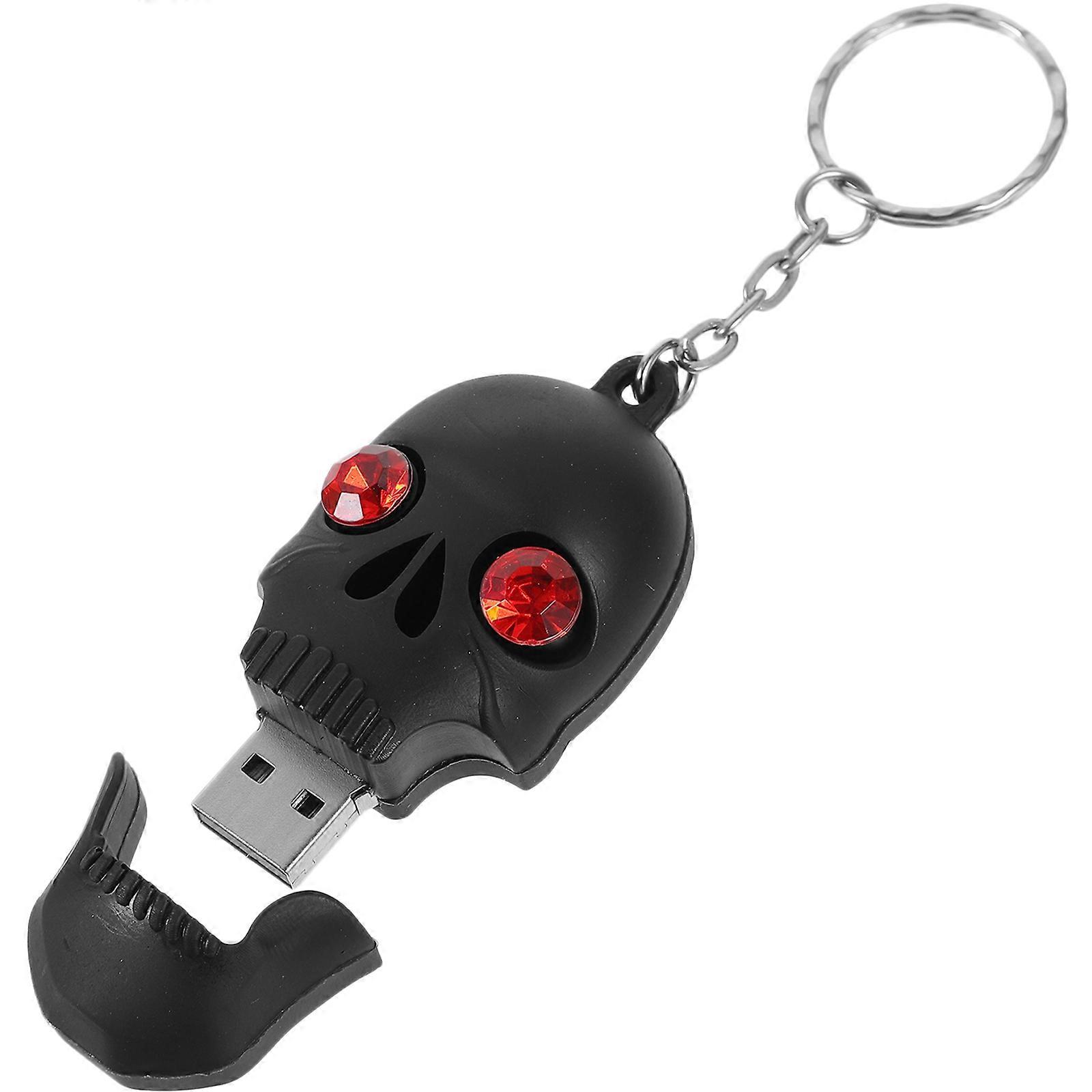 USB 2.0 Skull Shape Flash Drive Halloween Design Portable 32GB Mass Storage Device Black 1Pack