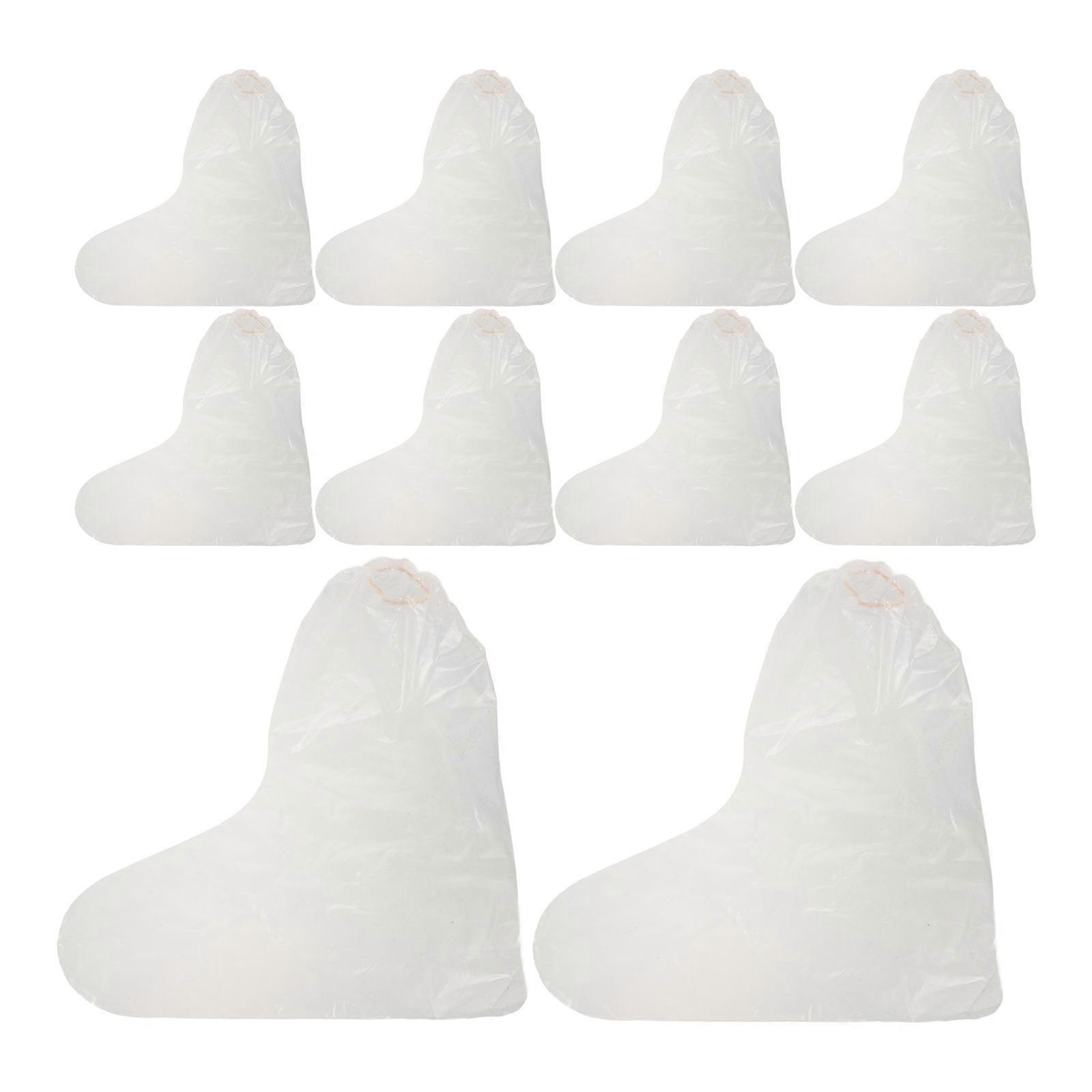 Rain Shoe Protector with Nonslip Feature for Pedicure Transparent PE Material One Time Use Fits All Shoes Size 10pcs