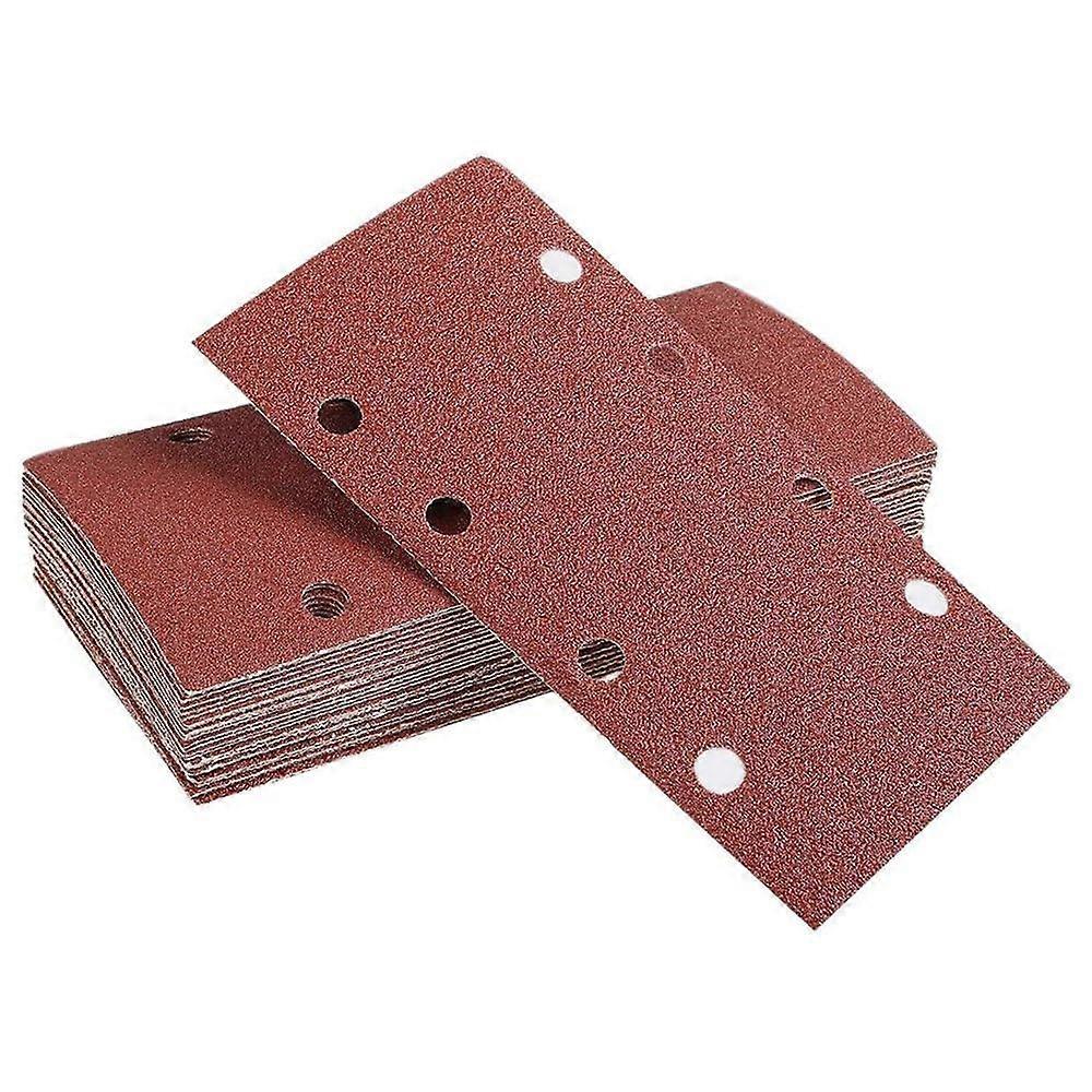 30 Pieces Square Sandpaper Sheets, 95 x 185 mm, Mixed Sizes for Hook and Loop Polishing Tools, Compatible with Sanding Discs