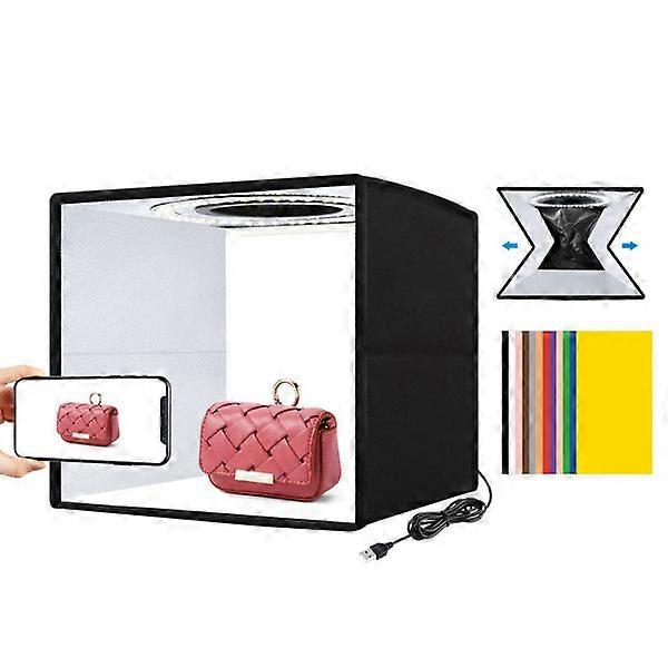 Light Box Photography, Folding Photo Studio Box 10\" Photo Box with 96 High CRI LED Lights, 6 Backdrops