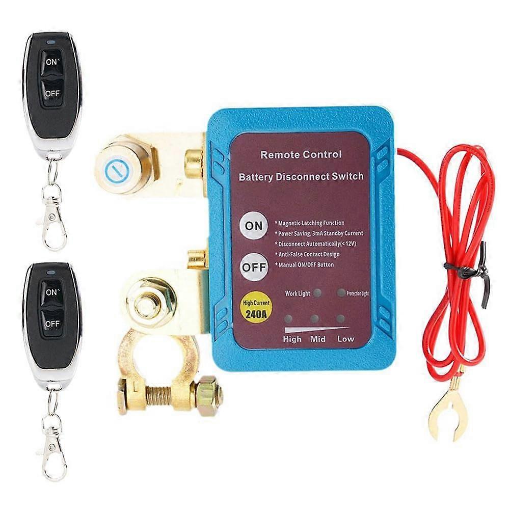 12V 240A Remote Battery Isolator Switch, Automatic Power Disconnect Control, Heavy Duty, Durable, Waterproof