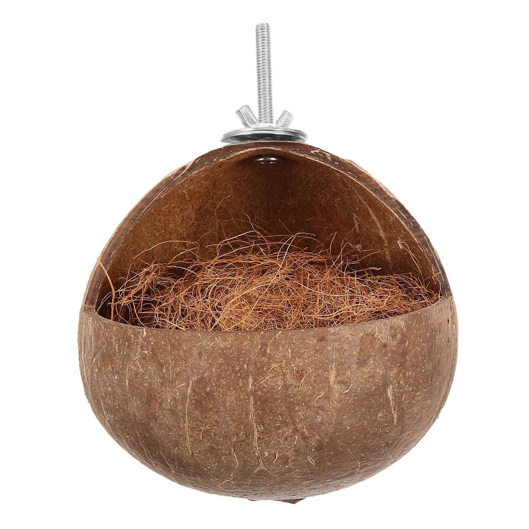 Coconut Birdhouse for Parrots, EcoFriendly Nesting Material for Gardens and Cages, Easy to Install