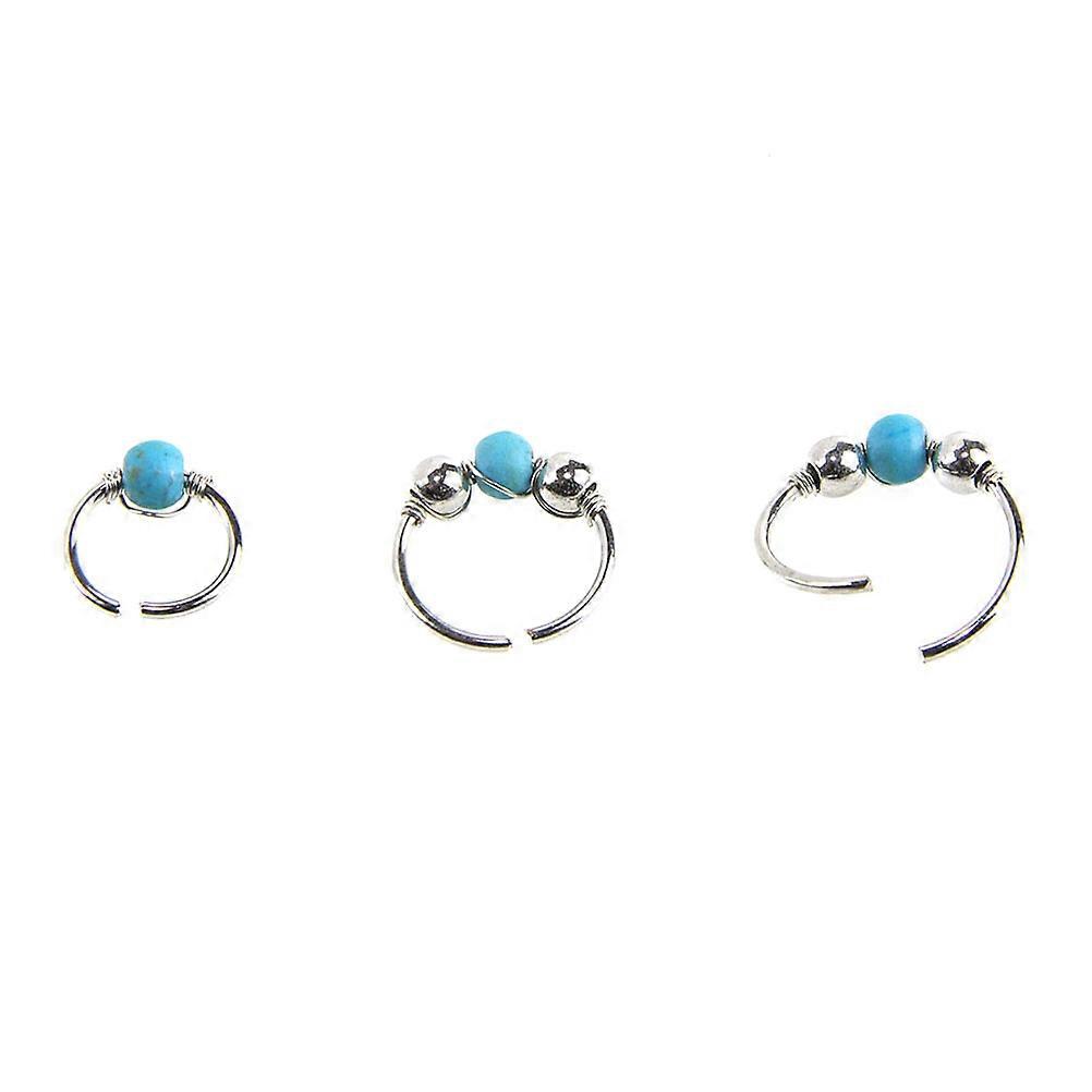 Nose Hoops for Women 3Pack Piercing Jewelry for Nose Earrings Assorted Color Circular Stud Style