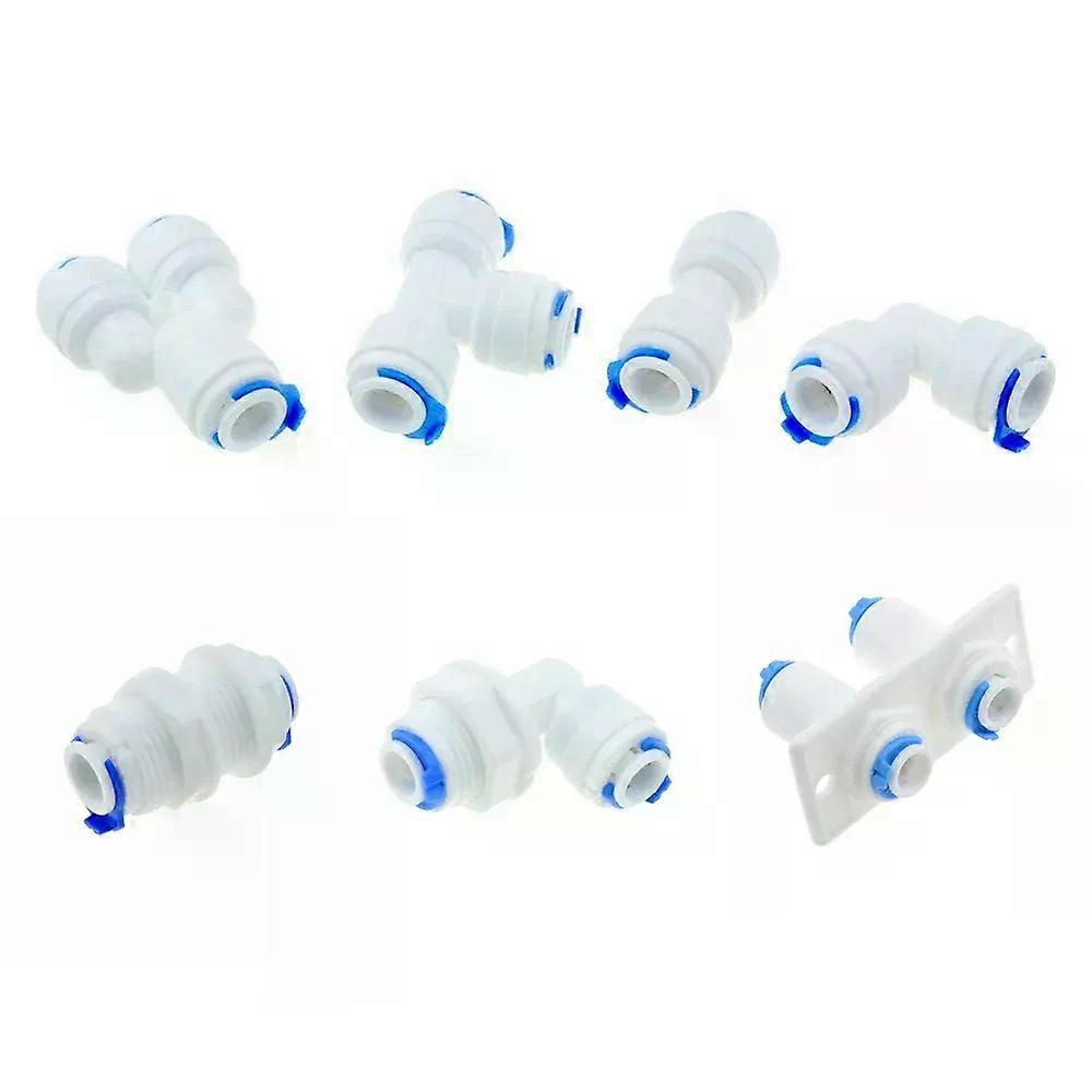 Reverse Osmosis Quick Coupling 1/4 3/8 Hose Connection Tee Y Connector 2 Way Equal Elbow Straight RO Water Plastic Pipe Fitting