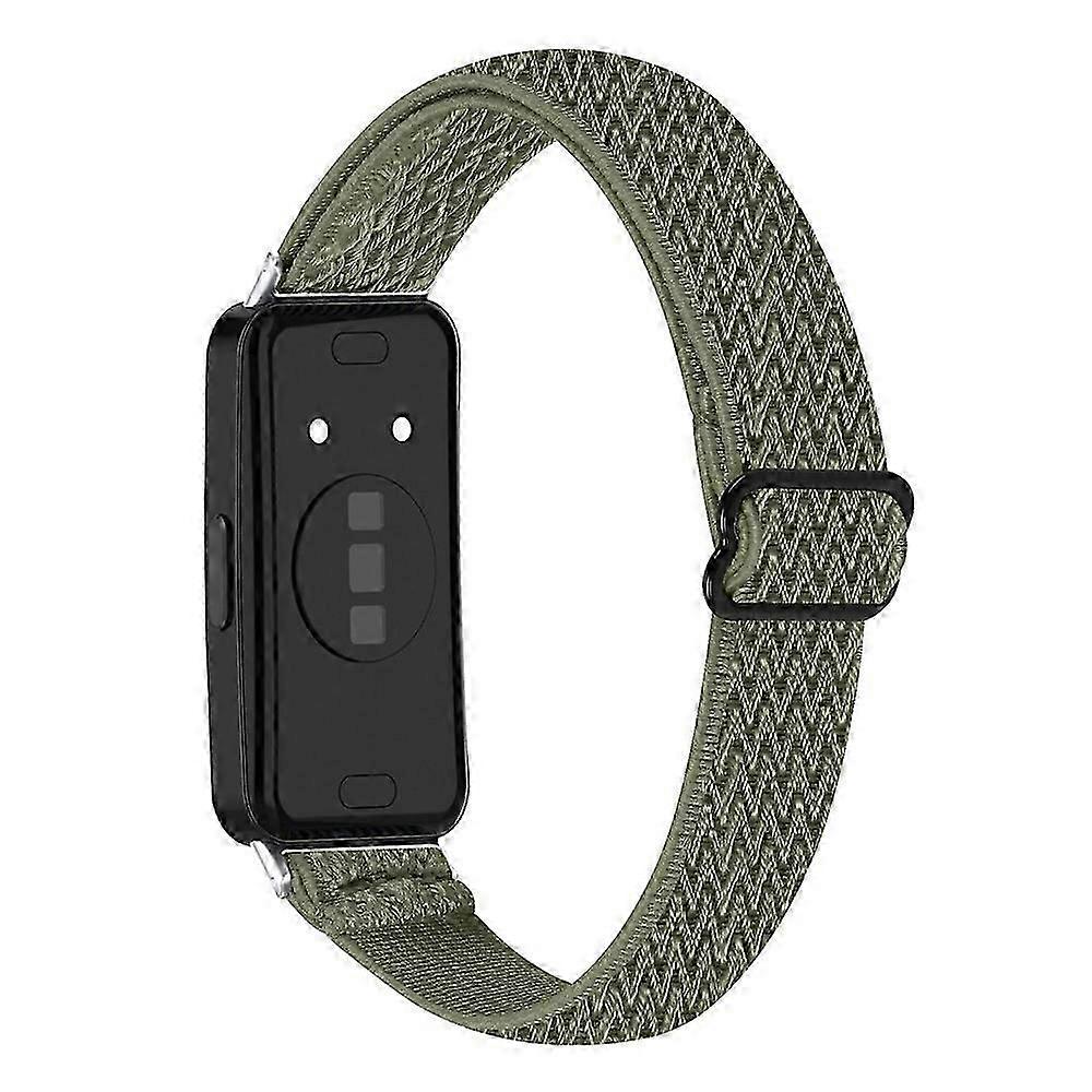 Compatible For Huawei Band 10 / 9 / 8 Adjustable Nylon Watch Band Wave Design Elastic Wrist Strap