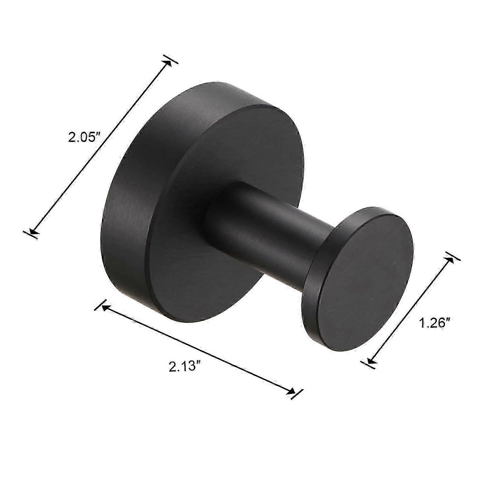 2025 Latest Model  Matte Black Round Base Coat Hooks with Screws, Set of 4 -