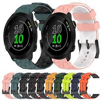 För Garmin Forerunner 158 20mm Fotbollsmönster Tvåfärgat Silikon Klockband