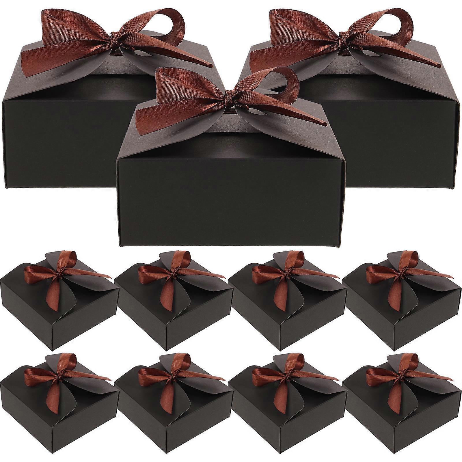 Food Packaging Boxes Candy Storage Solution For General Users 12 Sets Black Kraft Paper Innovative Design