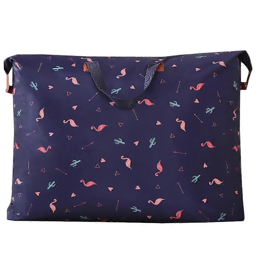 Waterproof Large Capacity Bag For Safely Storing Blankets And Pillows In Rectangular Navy Design 1Pack