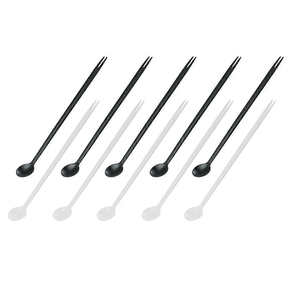 Stirring Spoon 10Pcs Double-Head Long Handle Assorted Color Convenient For Mixing Drinks At Home Or In Restaurants