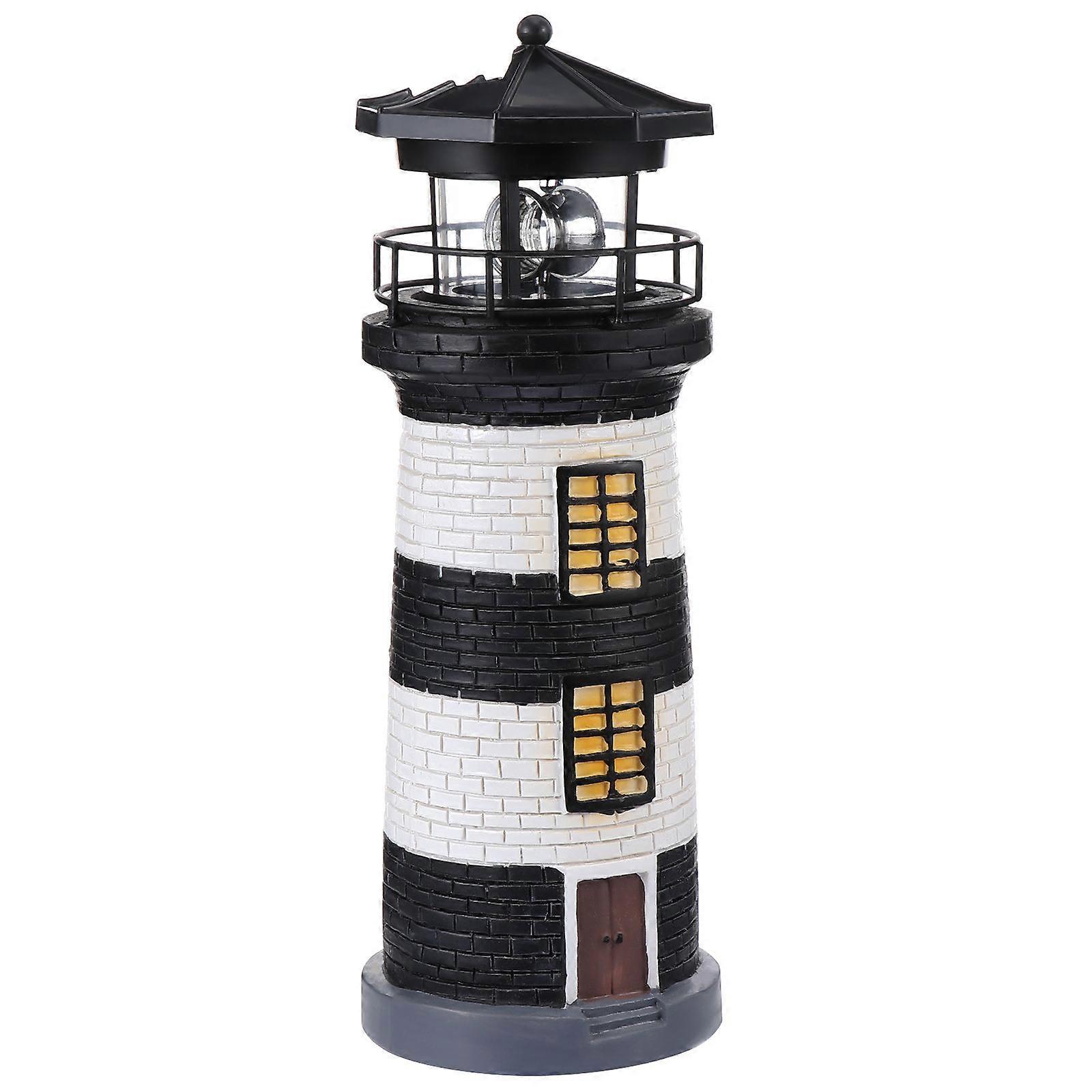 Solar Energy Lighthouse Outdoor Light For Garden Enthusiasts Simple Design 28x10cm 1Pack