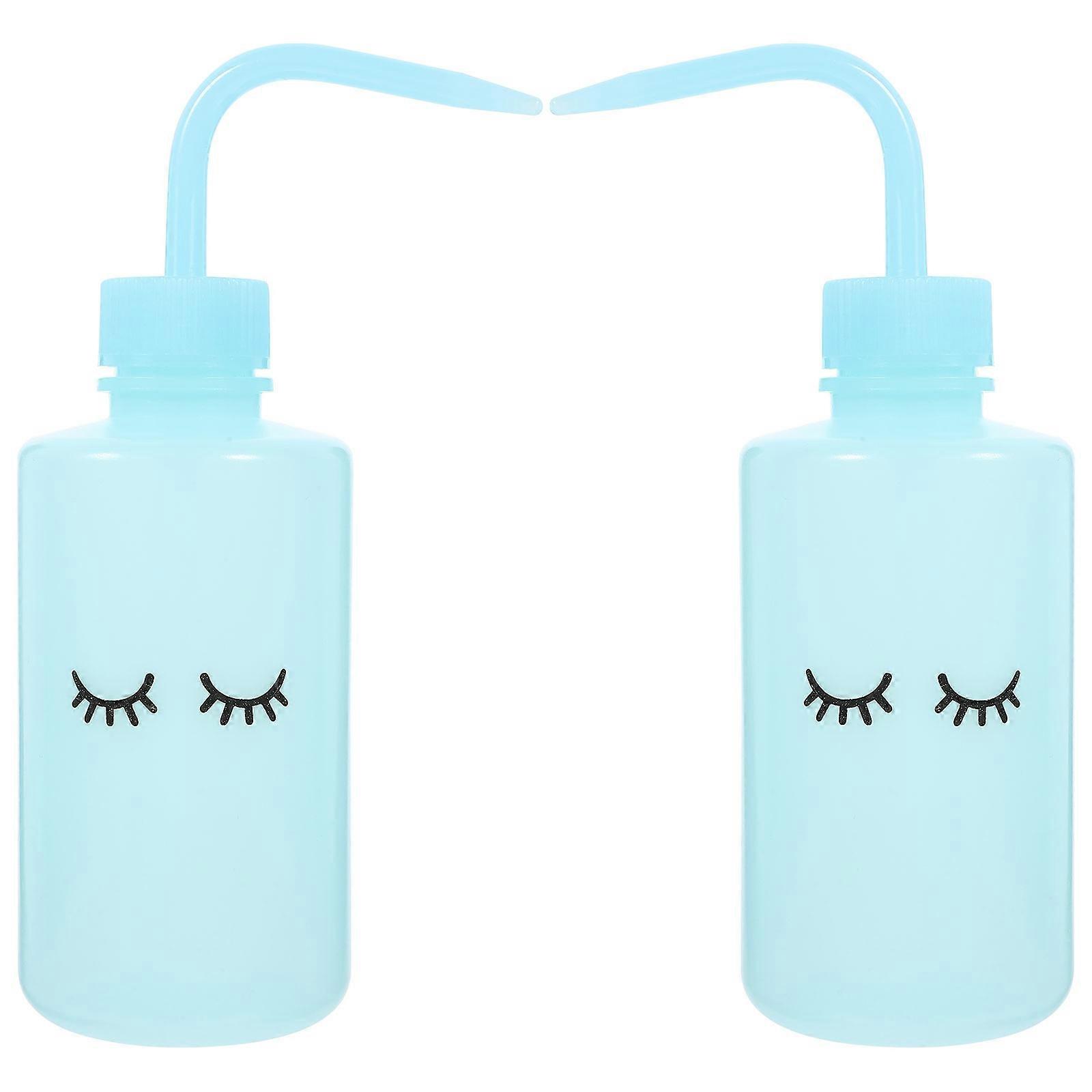 Lash Washing Bottles with Curved Spout Reusable Squeeze Eyelash Wash Bottle for Makeup Cleaning and Watering, Flexible Narrow Nozzle for