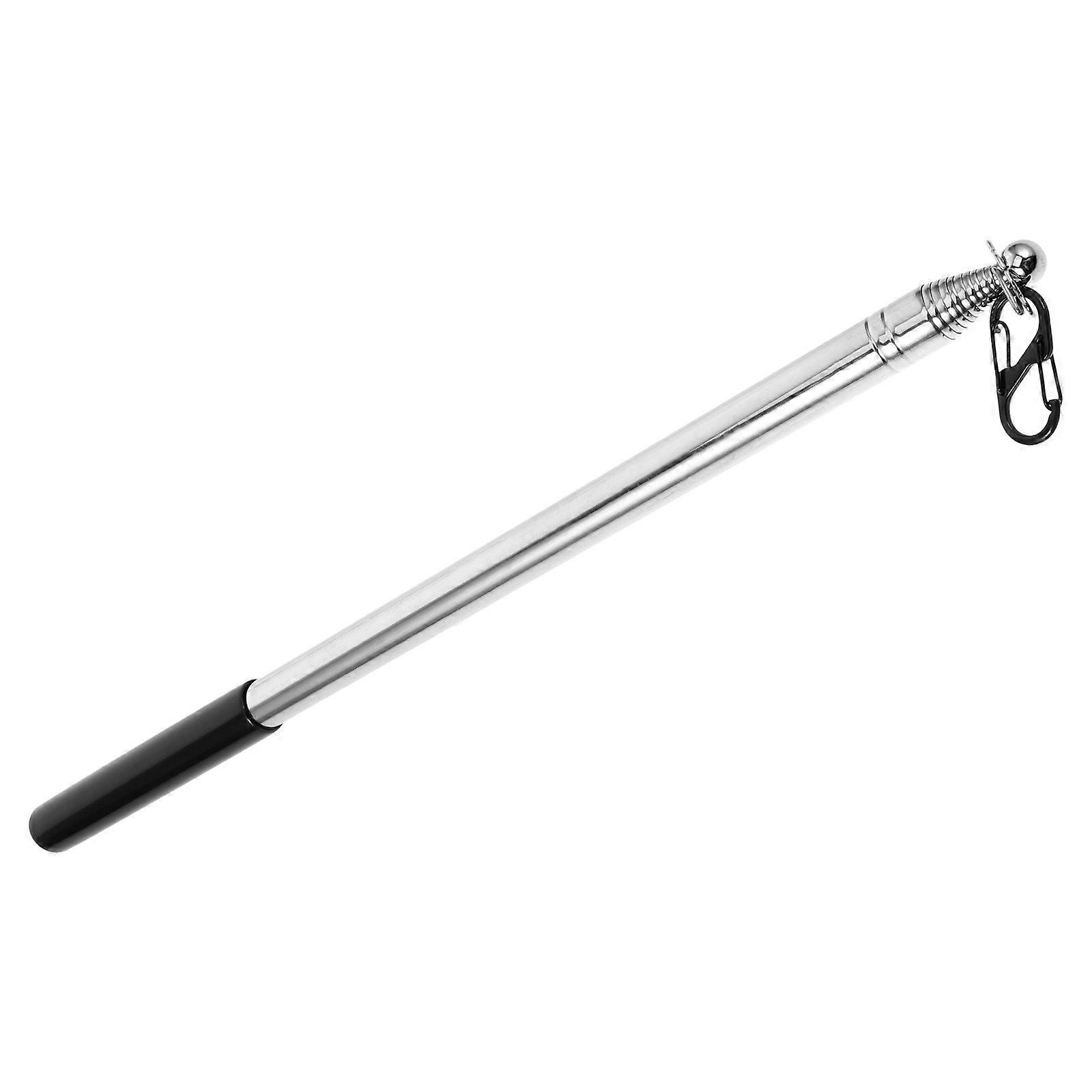 Adjustable Flag Pole Rod Holder Telescoping Flagpole For Outdoor Events Silver Extendable 1Pack