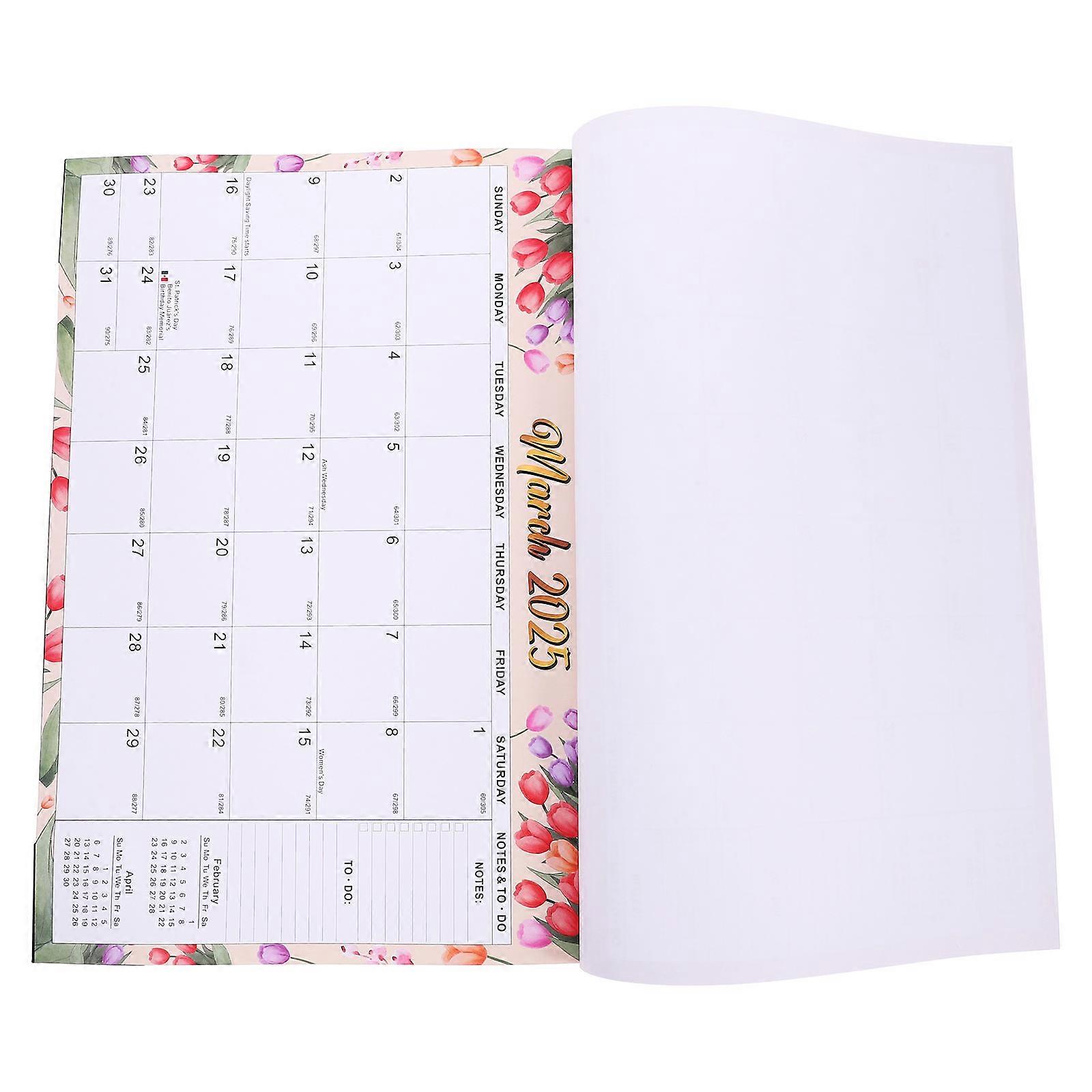 Multi-Use Hanging Calendar 2025 Rectangular Planning Calendar Suitable For Office Workers Teachers Students 1Pcs