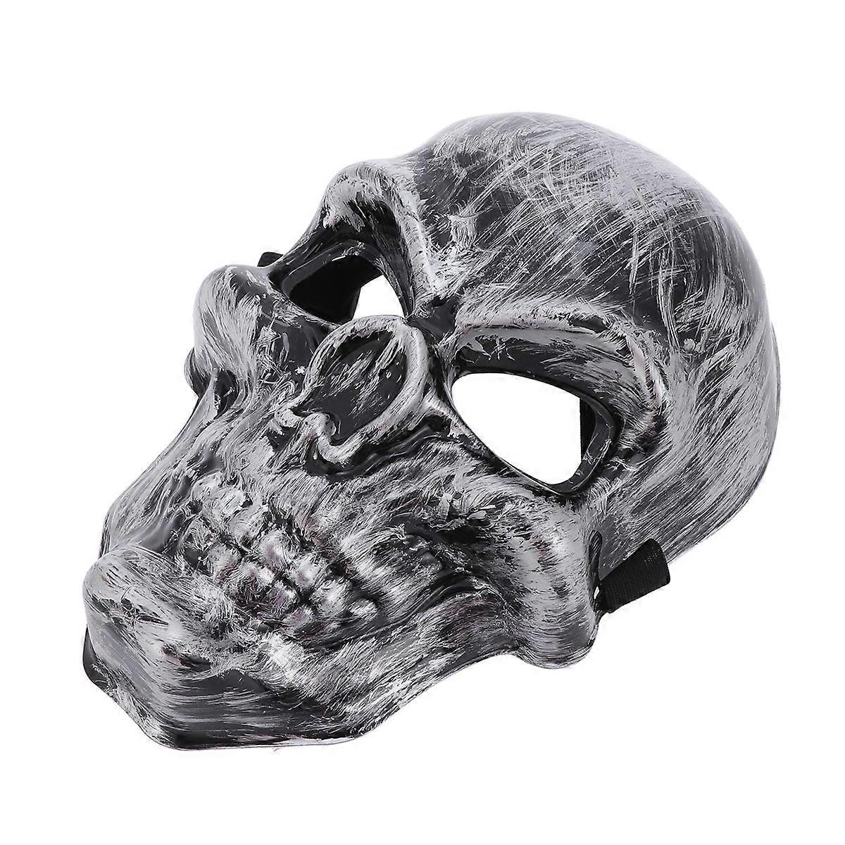 Full Face Scary Skeleton Mask For Halloween Cosplay And Dance Shows M Size Solid Texture 1Set