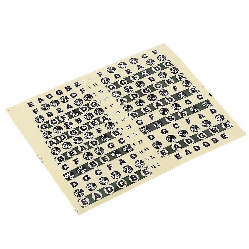 Easy to Use Guitar Fretboard Sheet Music Sticker, Improves Hearing Training for Beginners, Wear Resistant Material, Yellow, 1 Piece