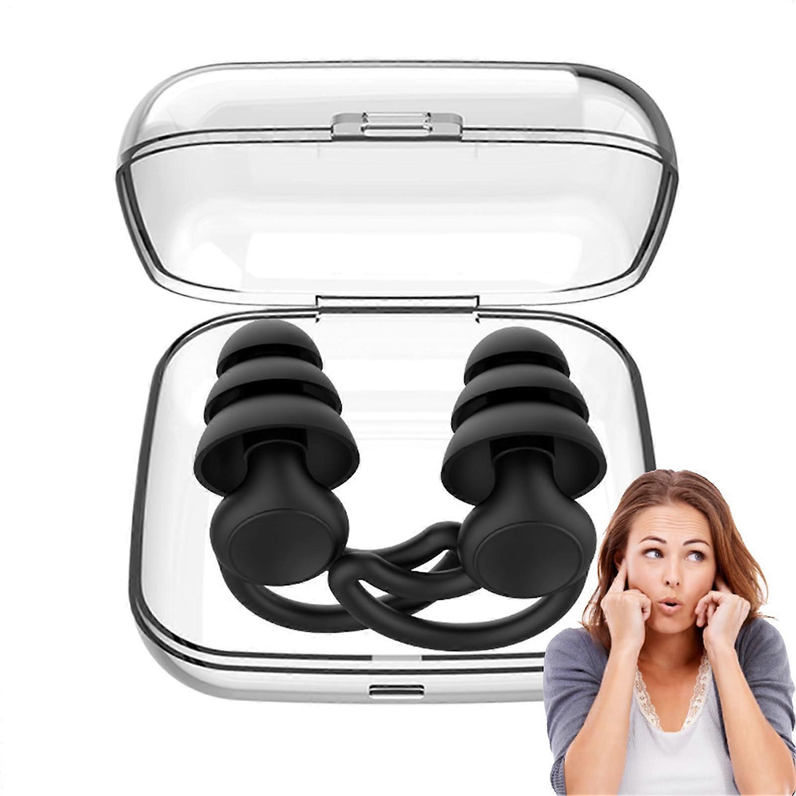 Earplugs for Sleep Noise – Soft Sound Blockers, Deep Relaxation Protection  Comfortable Noise Reducers for School, Home, Focus, Black, 1Pack