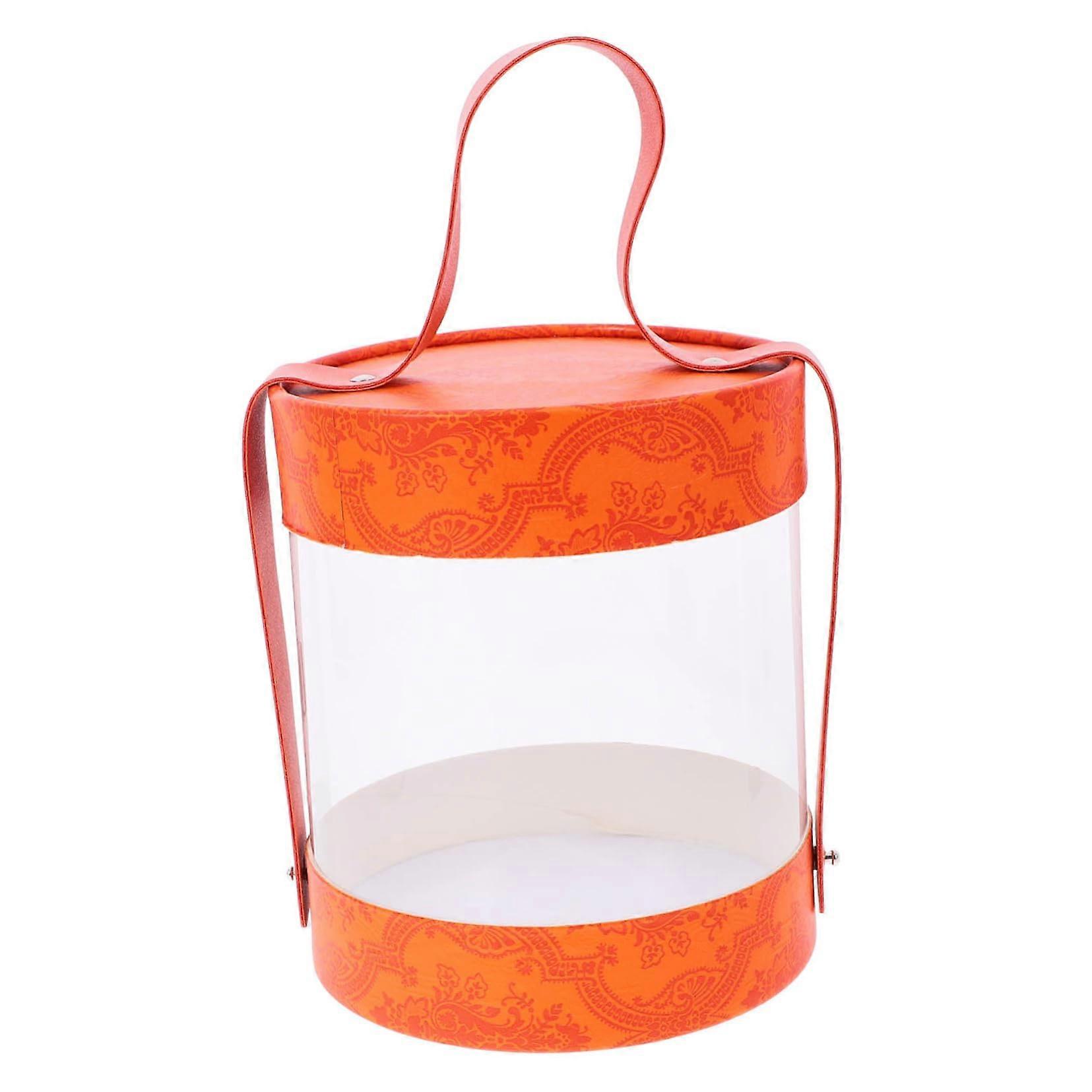 Transparent Gift Box Round With Lid For Flower Arrangements And Wedding Candy Box Empty Packaging Box