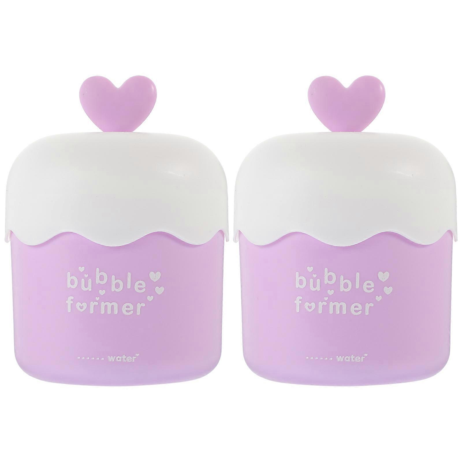 Portable Bubble Maker for Home Violet Plastic Cleansing Tool with Long Serving Time 2 pcs