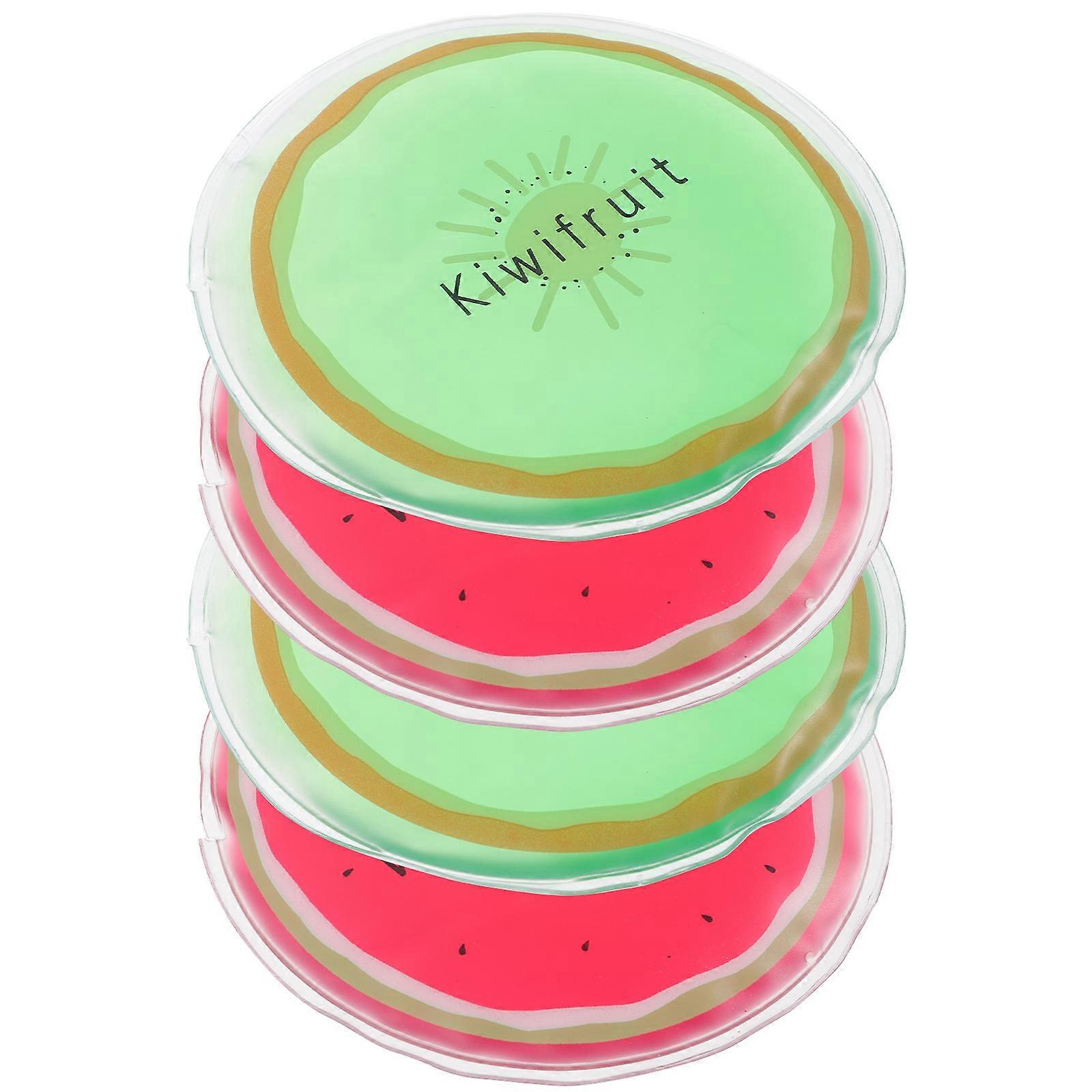 Fruit Themed Reusable Gel Ice Packs Round Cold Compress for Injuries, Knee Relief & Cooling Therapy Durable PVC Material for Comfortable &