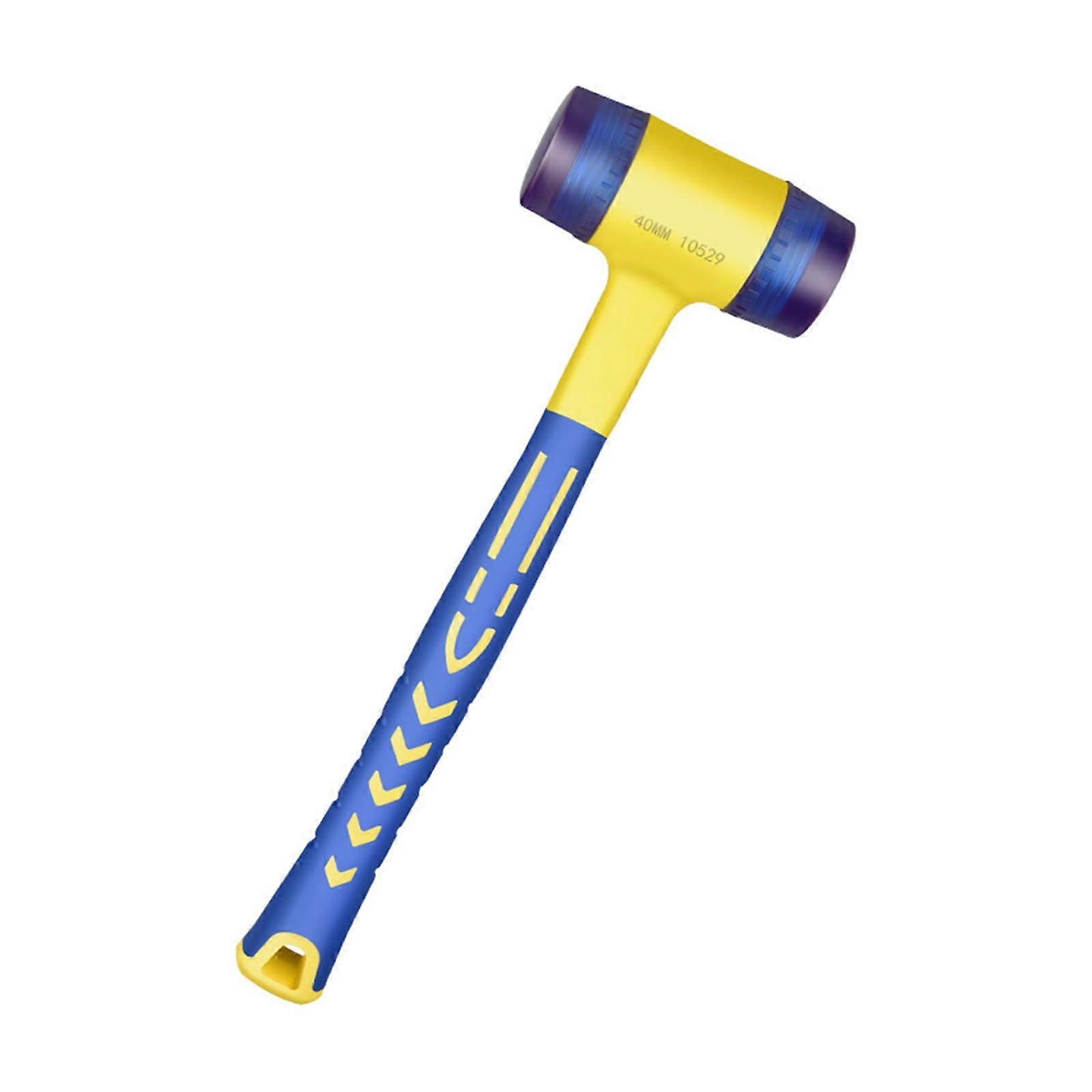 Rubber Hammer Double Sided Glazing Window Hammer Nylon Integrated with Round Head NonSlip Handle Hand Tool Accessories 40 mm