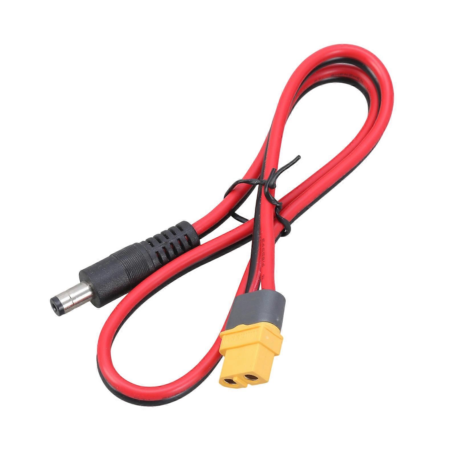 50cm Length XT60 Female Input Power Cable Male XT60 to DC5521/DC5525 Output Cord for Model Aircraft and Toy Black Multicolor