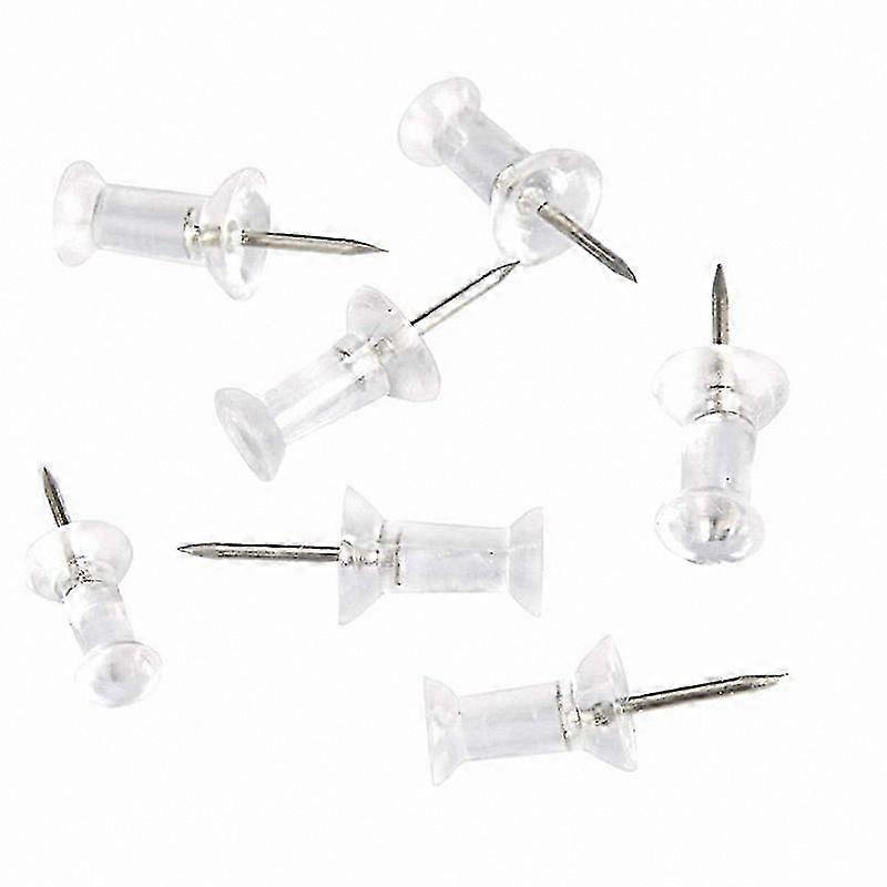 100-Pack Clear Plastic Head Thumbtacks with Steel Tips for Bulletin Boards and Crafting Projects