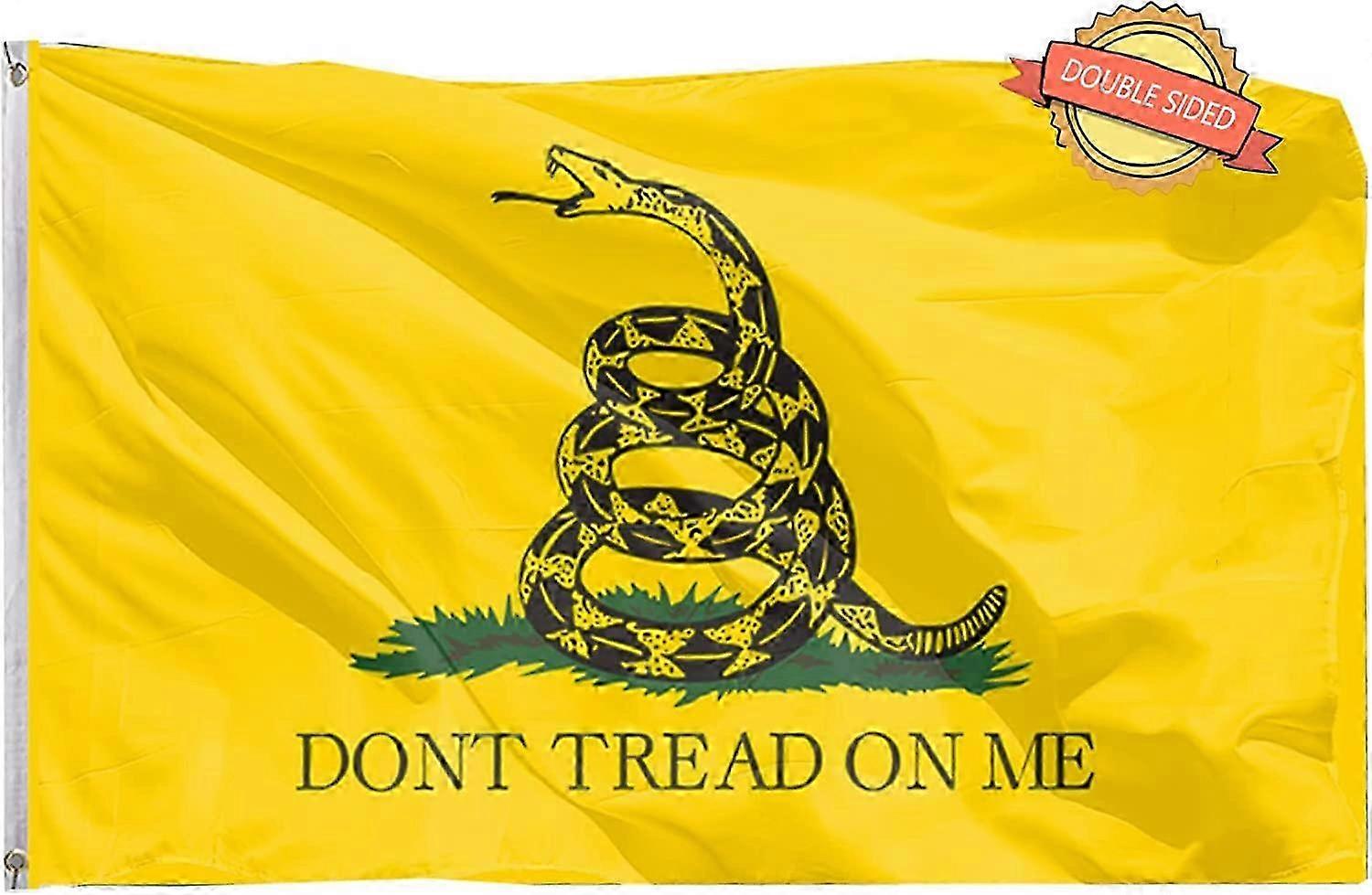 Don't Tread On Me Gadsden Flag 3x5 FT υπαίθριο διπλής όψης πανό με ροδέλες ορείχαλκου