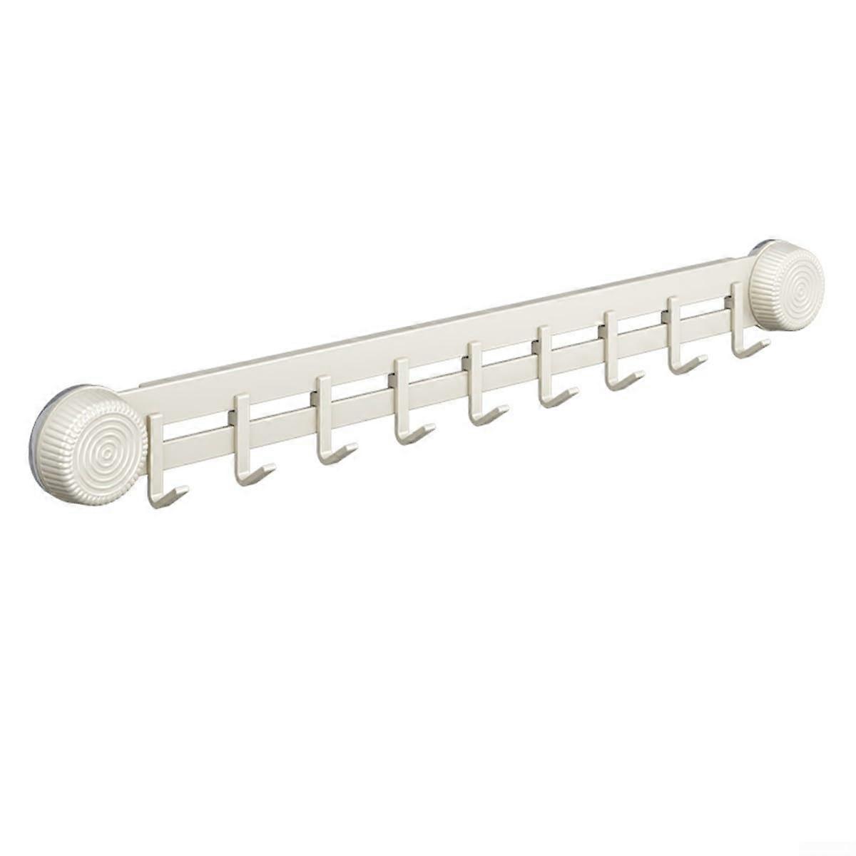 Kitchen shelf with suction cup hooks, the solution for hanging utensils and organizing your kitchen space (Grey, 50 cm).