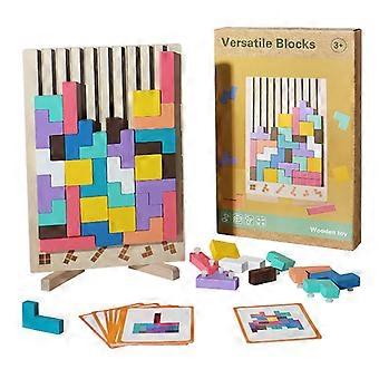 Toddler Puzzles, 3D Three-Dimensional Building Blocks in Wooden Blocks, Baby Logic Training Puzzle Toys, For