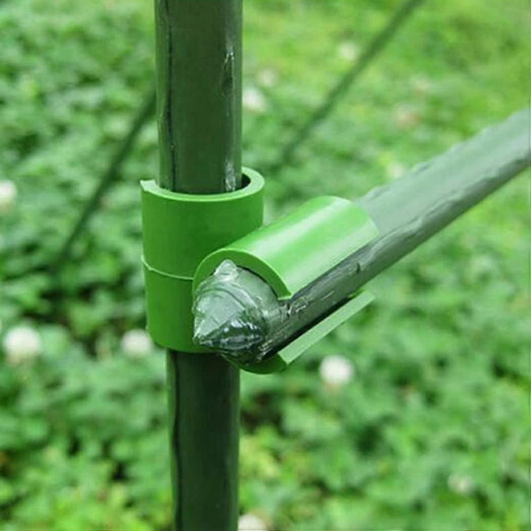 Plant Trellis Connector Clip Plastic 11mm For Fixed Garden Frame Rod 50 Pieces